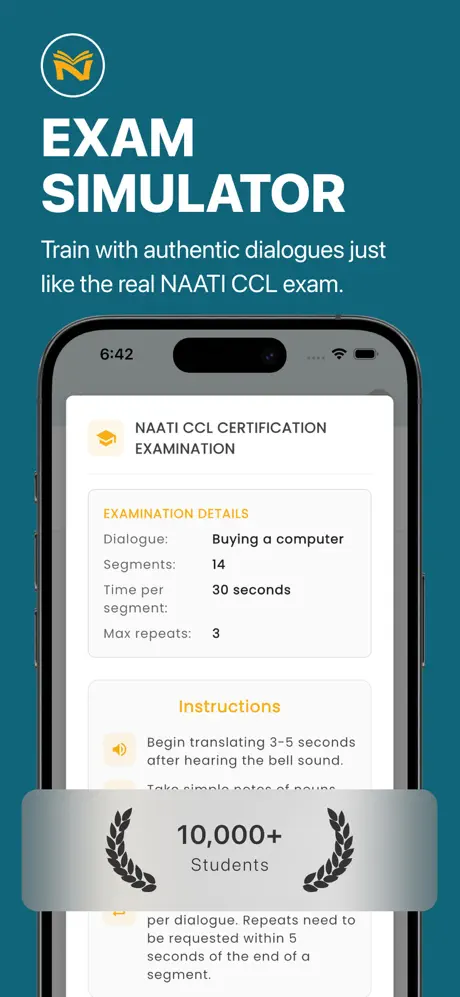 Lingoroo NAATI CCL app dialogues screen