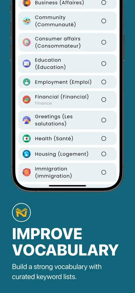 Lingoroo NAATI CCL app flashcards screen