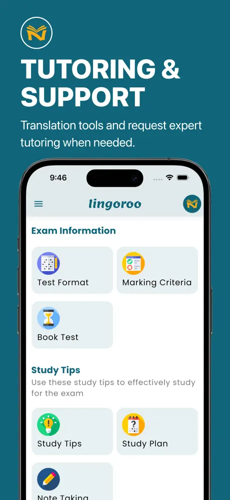 Lingoroo NAATI CCL app vocabulary screen